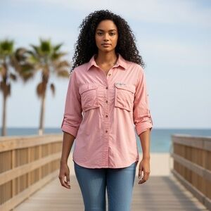 Vintage Hook & Tackle Air / X Salmon Colored Shirt SO5087